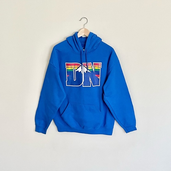 NBA Denver Nuggets DN Mountain Logo Graphic Blue Hoodie Adult size Large - Picture 1 of 8